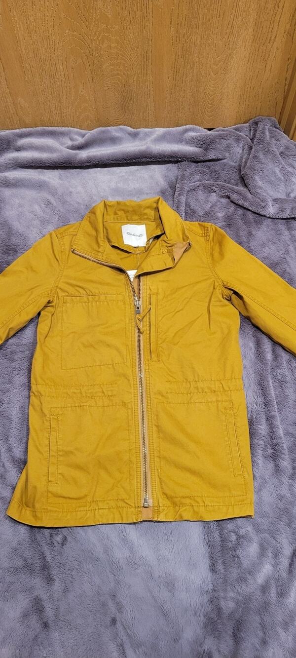 Madewell Utility Coat Women's XS Golden Yellow Full Zip Military Chore Jacket